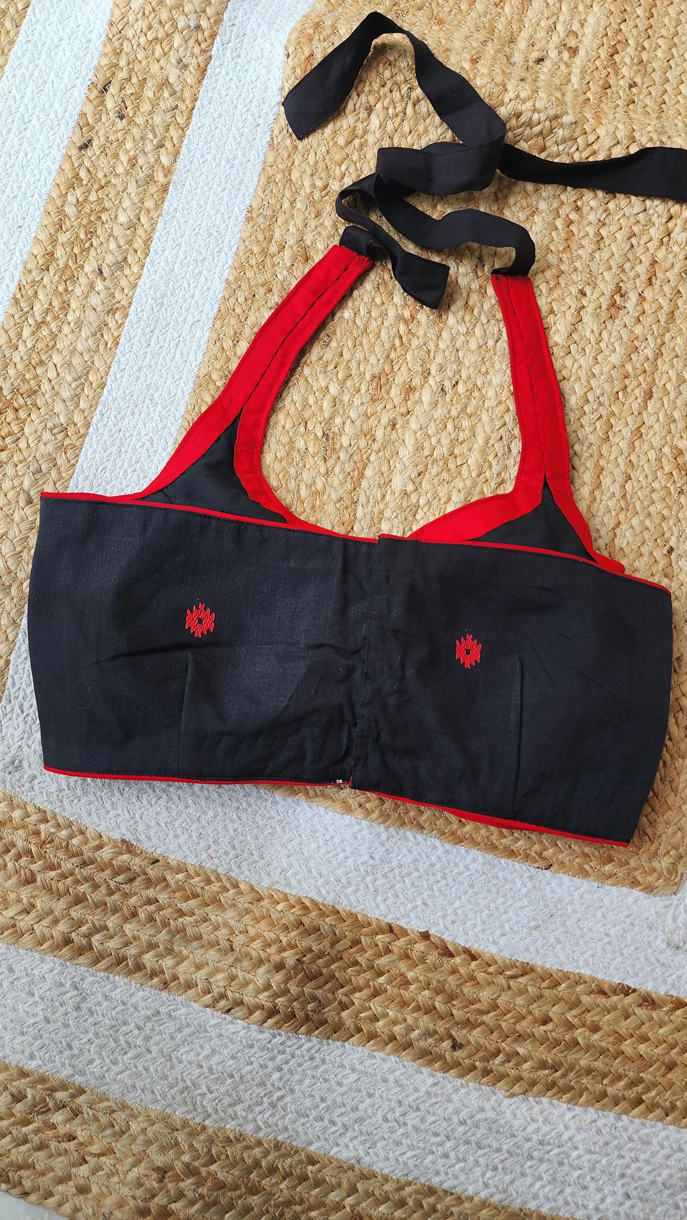 Black Halter Jamdani Blouse