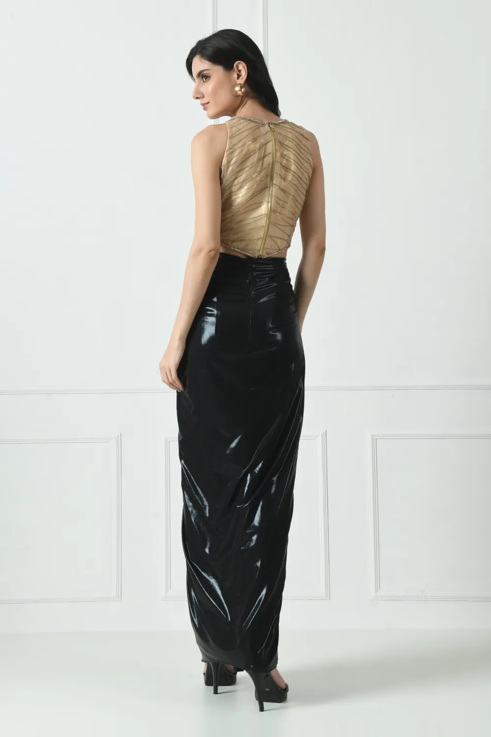 Black Indo Western Skirt Dress
