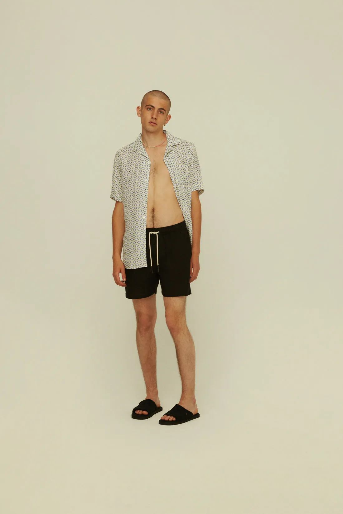 Black Linen Short