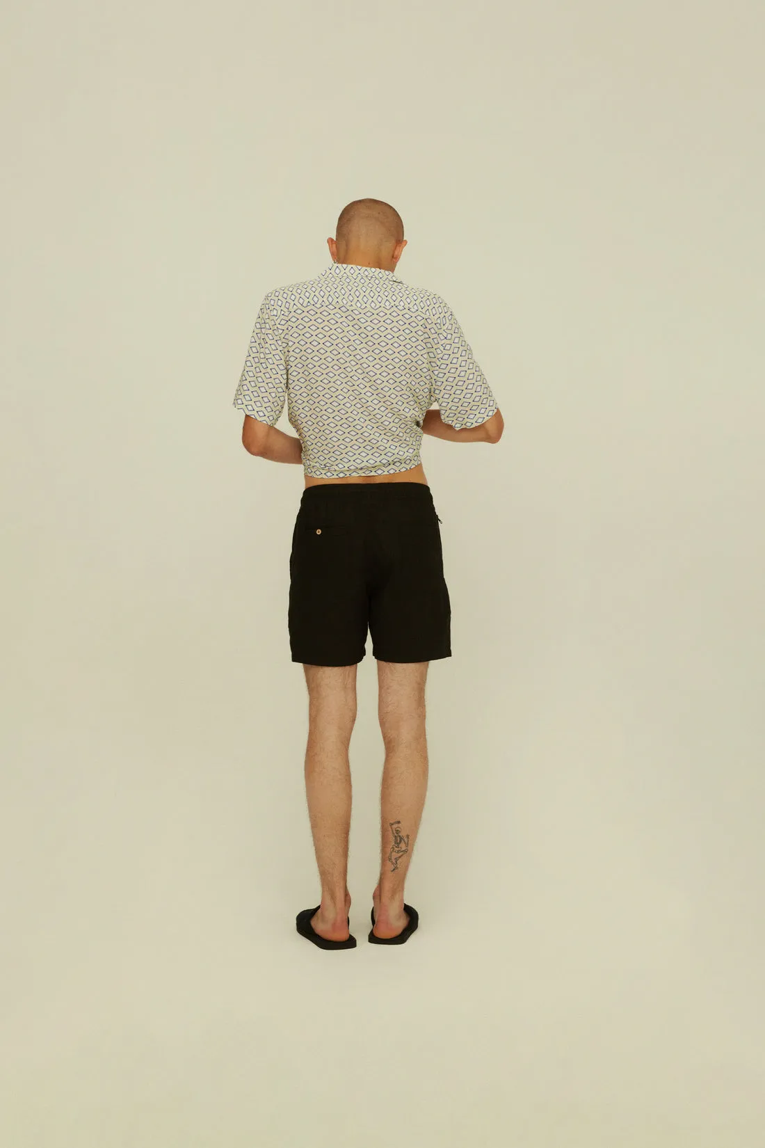 Black Linen Short