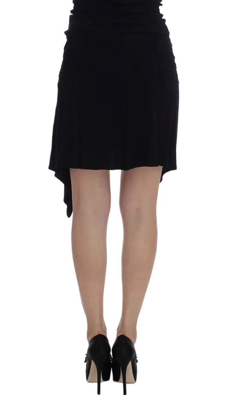 Black Mini Pencil Stretch Skirt