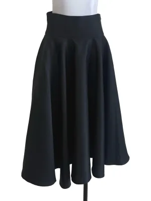 Black Plain A Line Skirt
