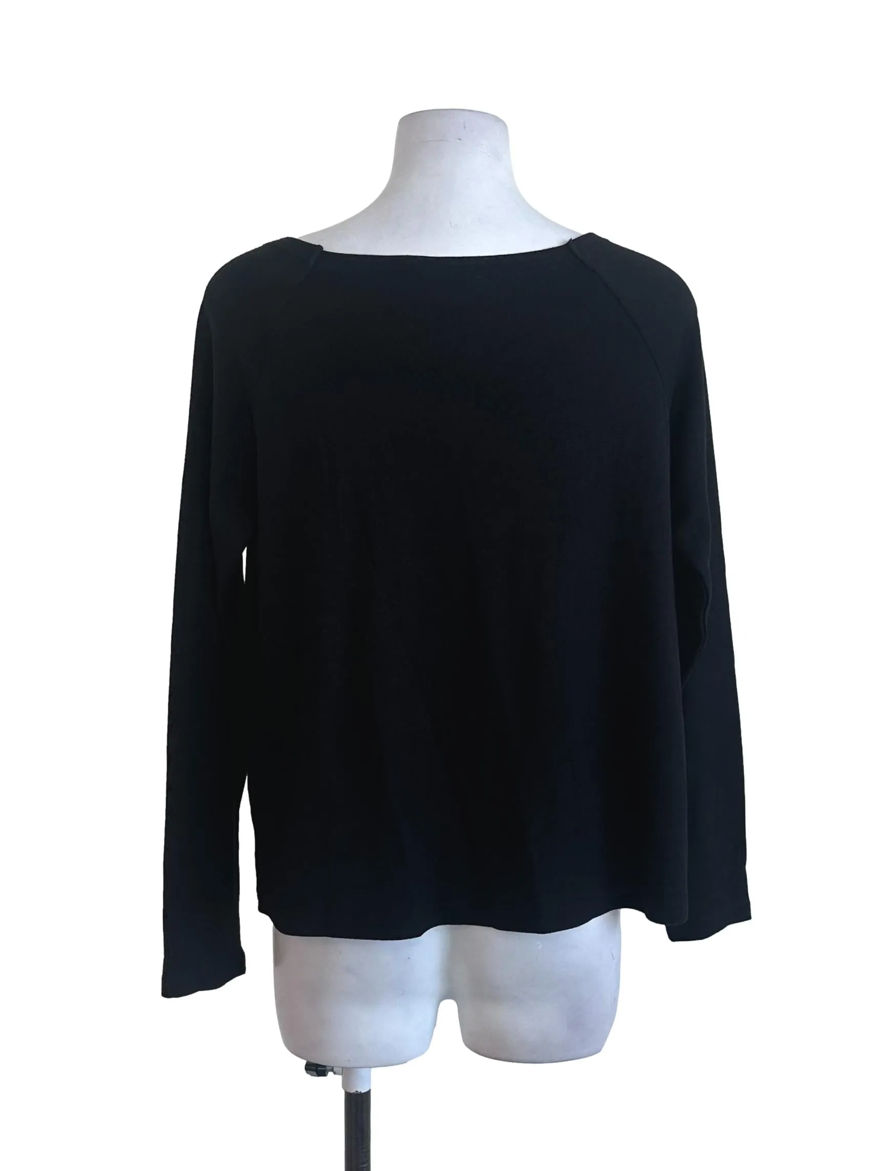 Black Plain Long Sleeve Top