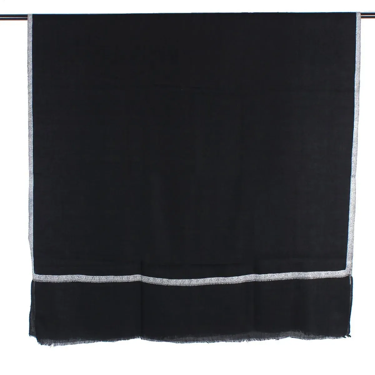Black sozni Embroidered Hashidaar Pashmina Shawl