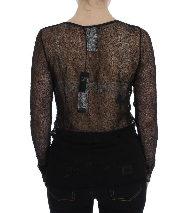 Black Transparent Blouse Top