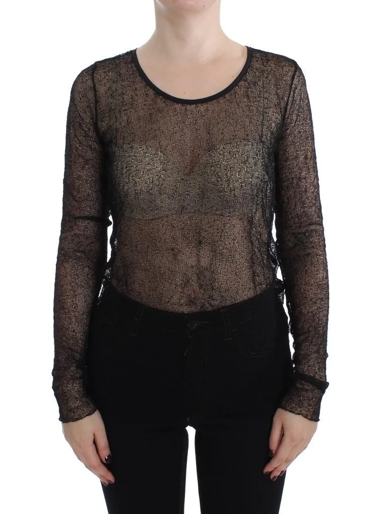 Black Transparent Blouse Top