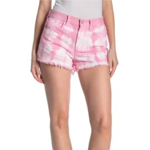 Blank NYC The Barrow pink tie-dye denim shorts