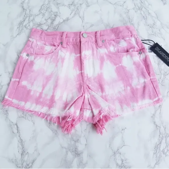 Blank NYC The Barrow pink tie-dye denim shorts