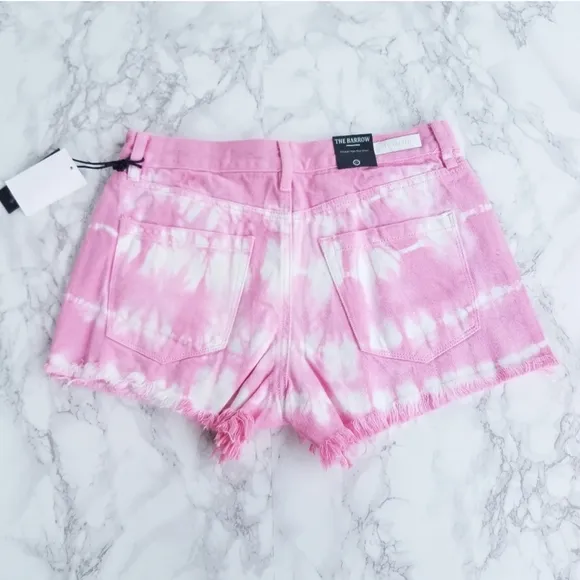 Blank NYC The Barrow pink tie-dye denim shorts