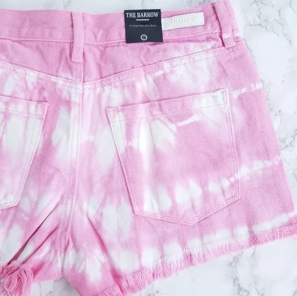 Blank NYC The Barrow pink tie-dye denim shorts