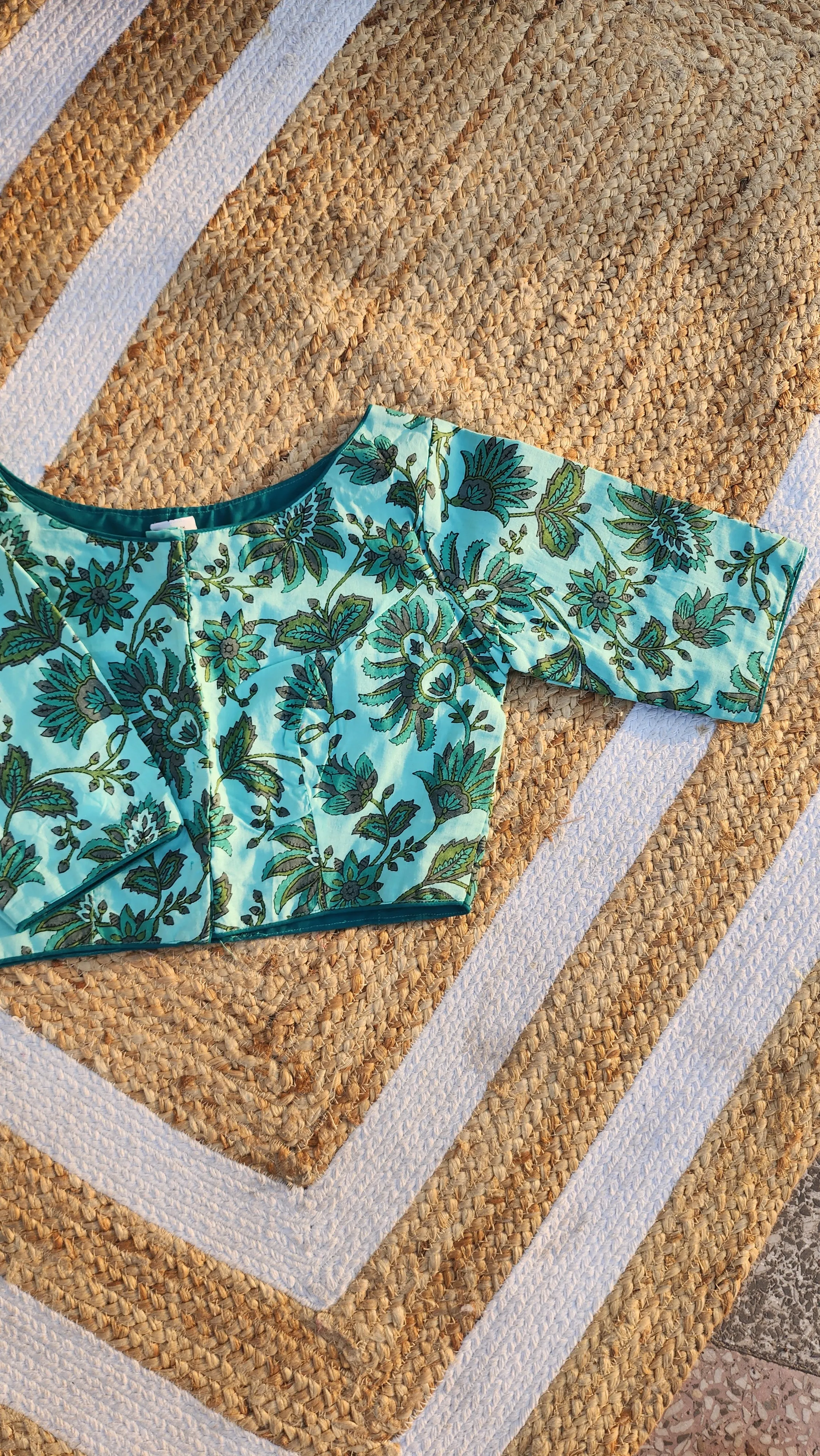 Block Printed Cotton Blouse-1