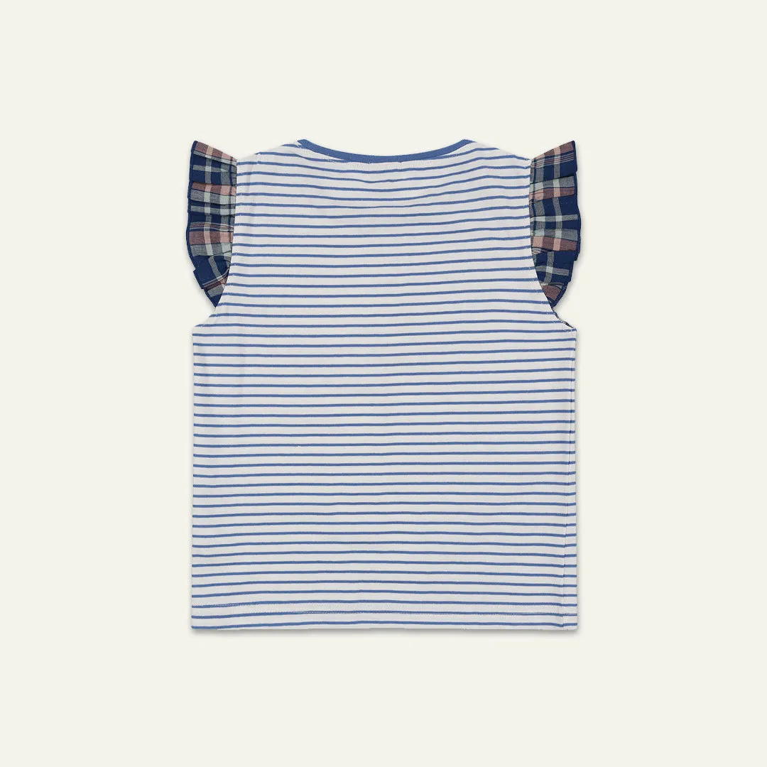 Blue Cat Applique Top