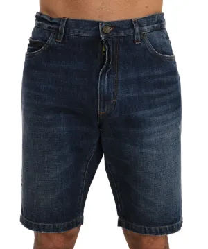 Blue Cotton Denim Shorts