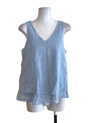 Blue Embroidered Top