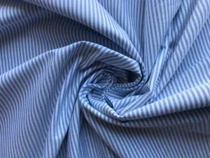Blue Mini Vertical Stripe Chambray