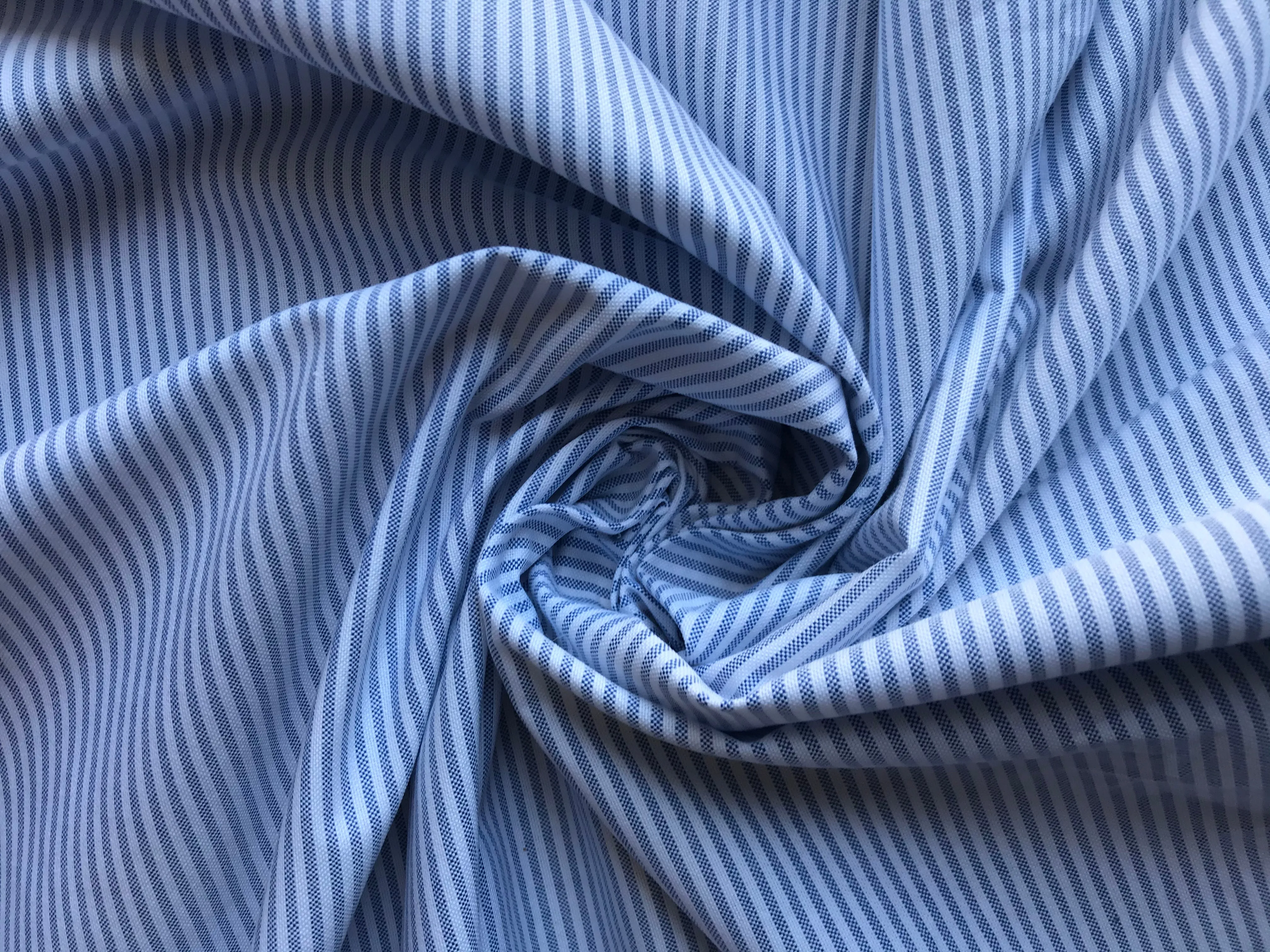 Blue Mini Vertical Stripe Chambray