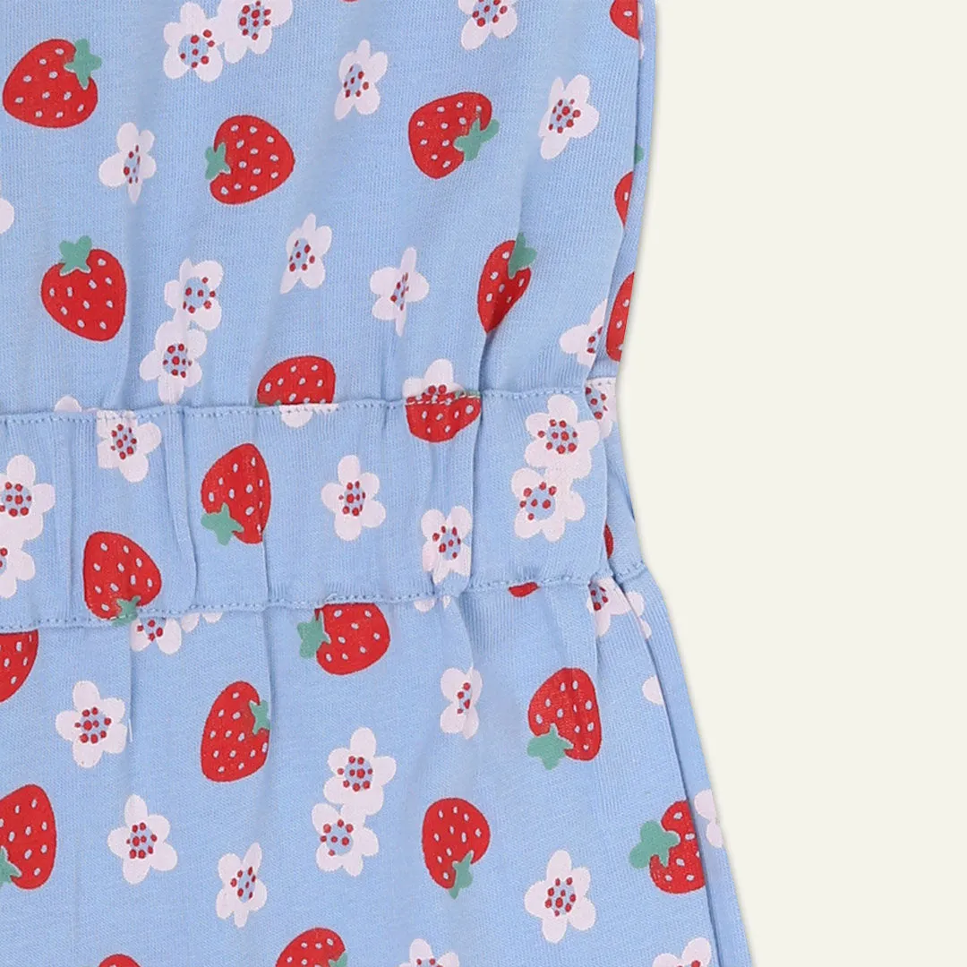 Blue Strawberry Print Playsuit