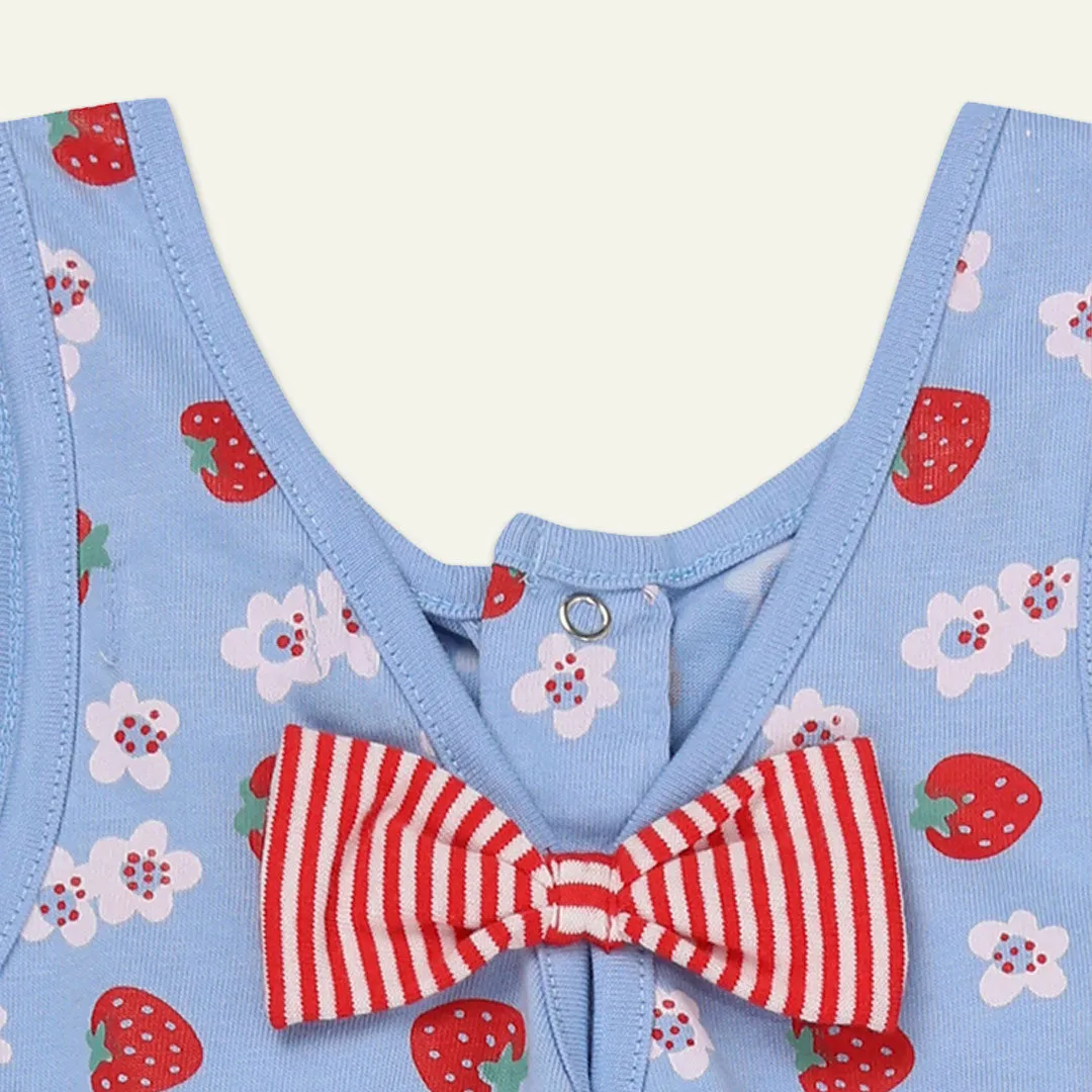 Blue Strawberry Print Playsuit