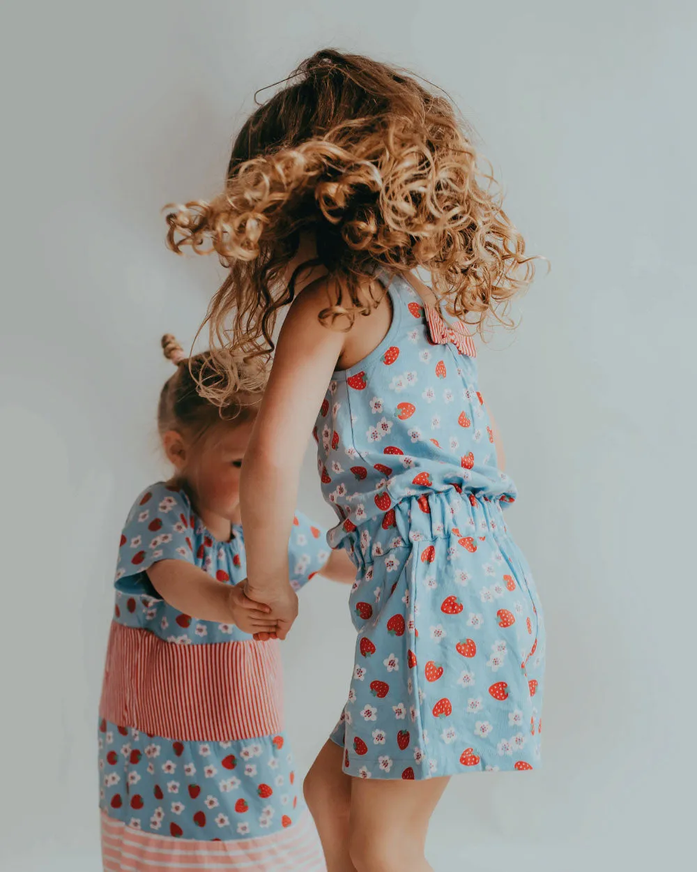 Blue Strawberry Print Playsuit