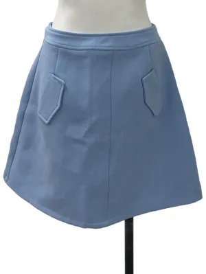 Blue Structured Pencil Skirt