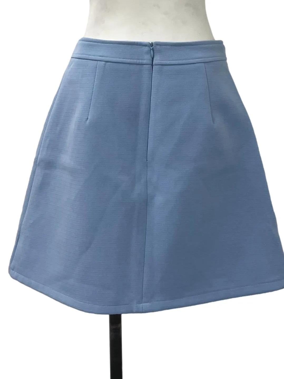 Blue Structured Pencil Skirt