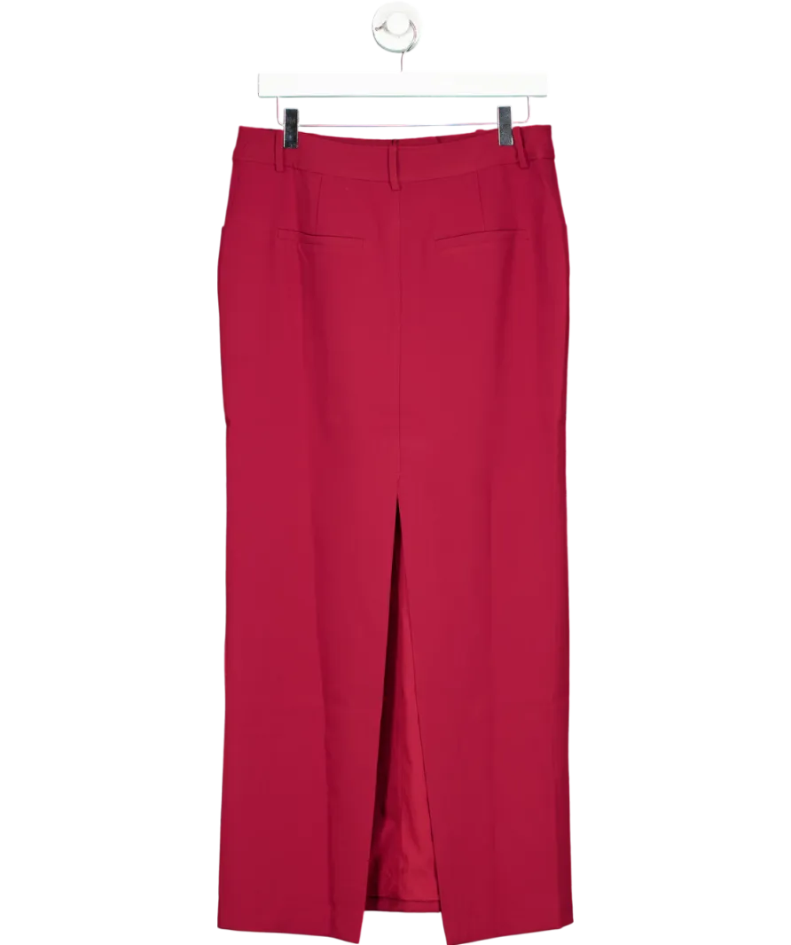 BOA Red Mid Rise Effortless Maxi Skirt UK S