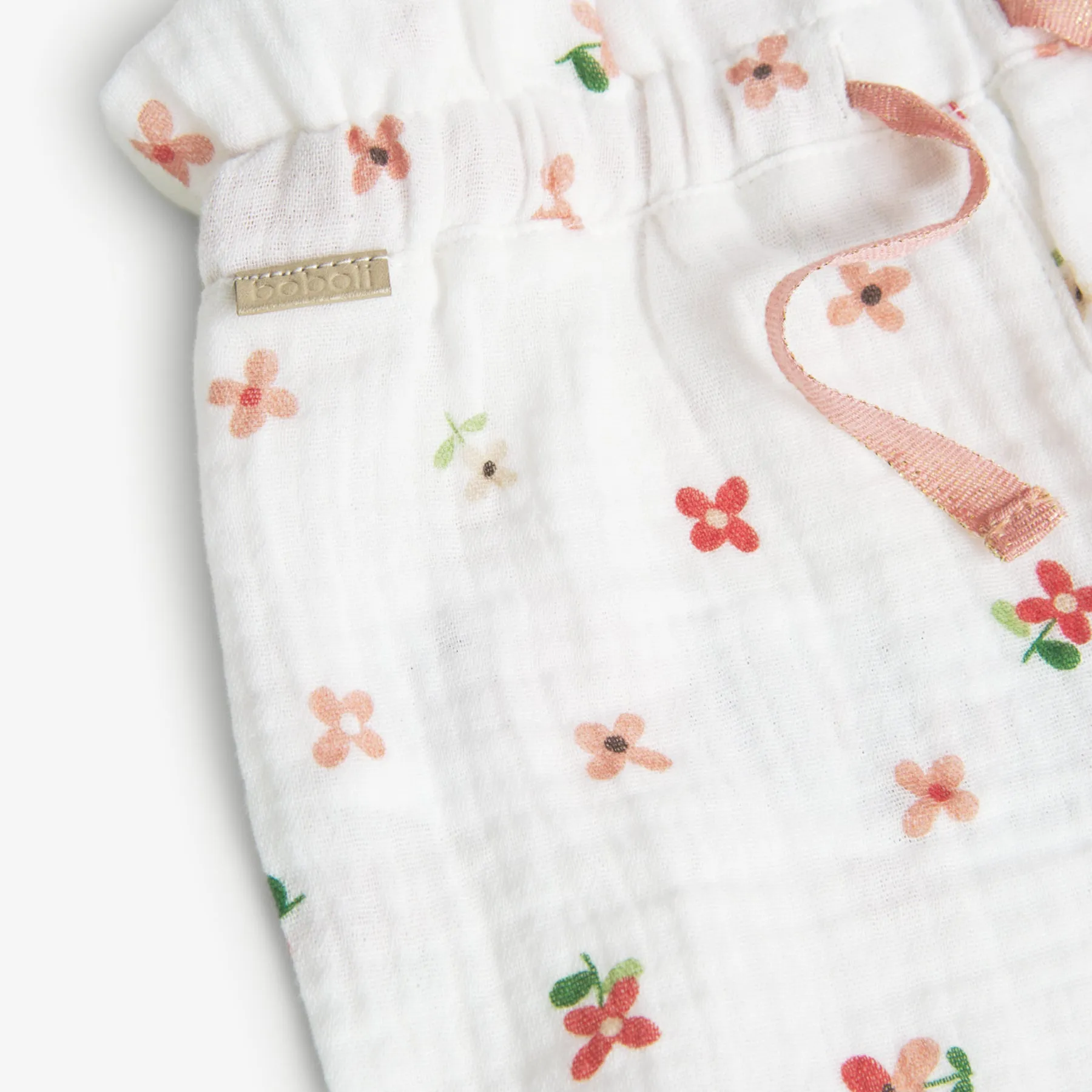 Boboli Crinkle Cotton Print Shorts