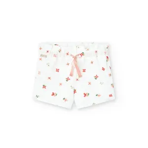 Boboli Crinkle Cotton Print Shorts