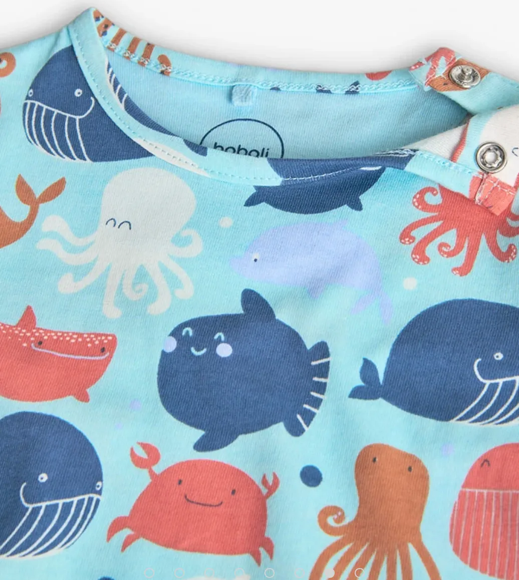 Boboli Ocean Print Baby Tee and Short