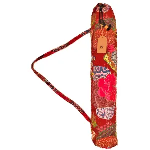 Bohemian Kantha Quilt Cotton Fabric Yoga Mat Bag Carrier