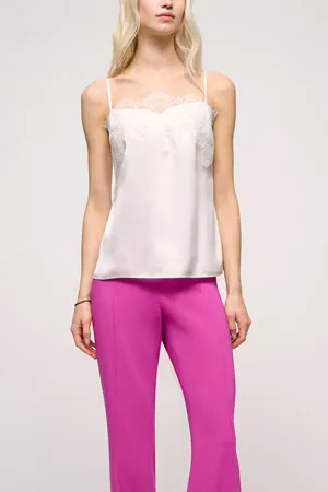 BRILLI B SILK LACE INLAY TANK TOP