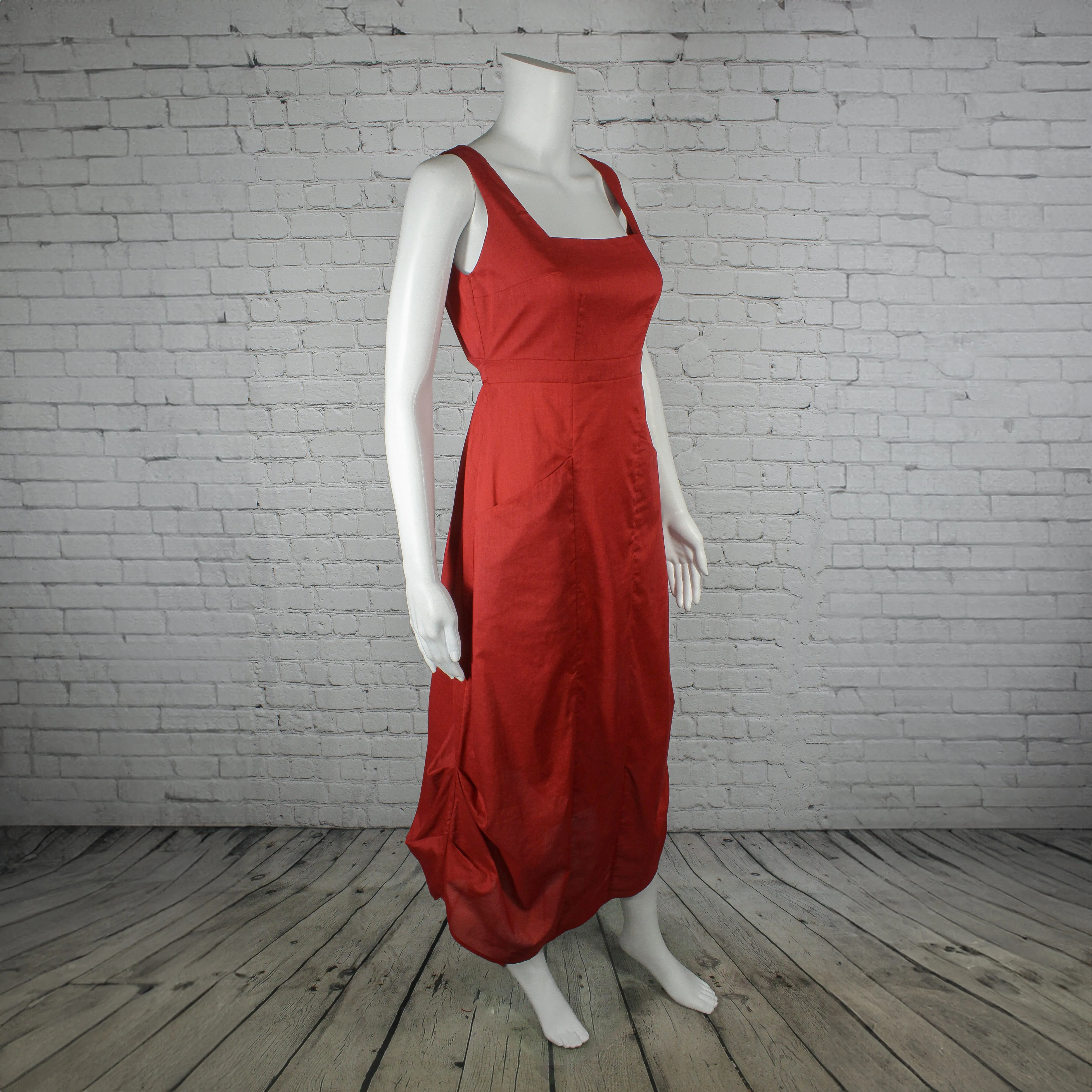 Bronte Dress in Red Japanese Lawn by Kim Schalk