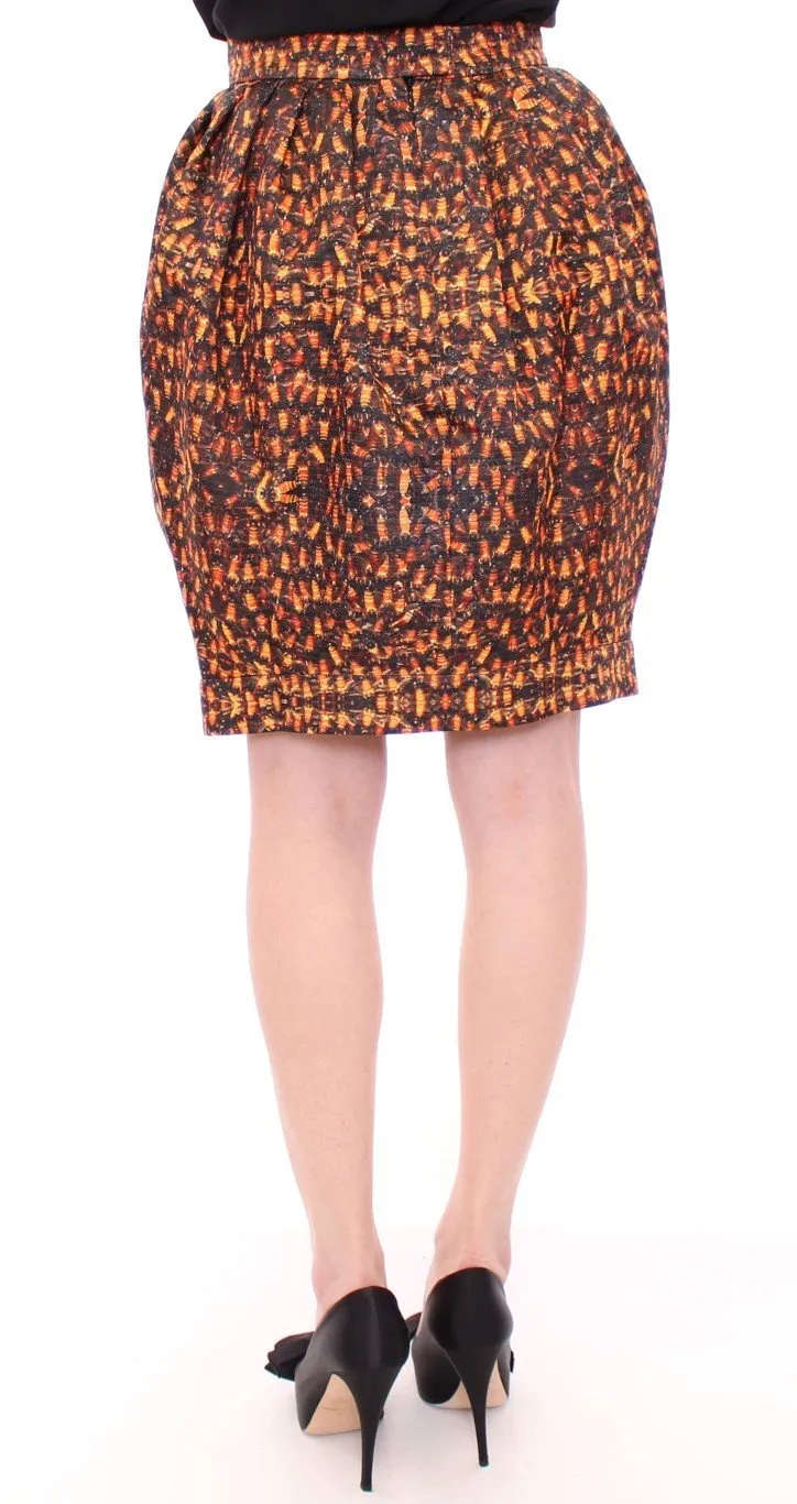 Bubble Baloon Bee Print Above Knee Skirt