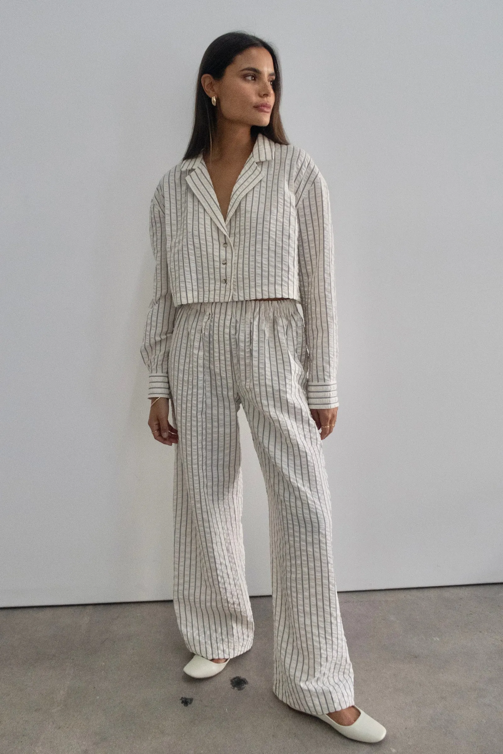 Cabana Cropped Shirt Ivory