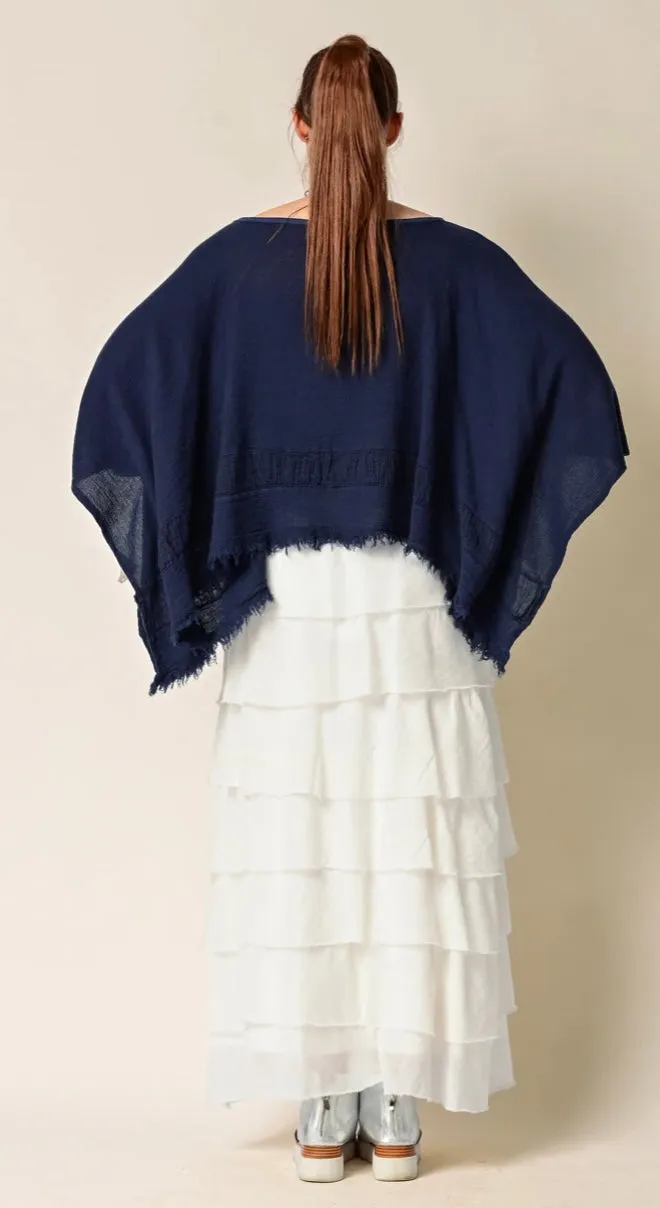 Calista Linen Tiered Skirt In Blush   Winter White