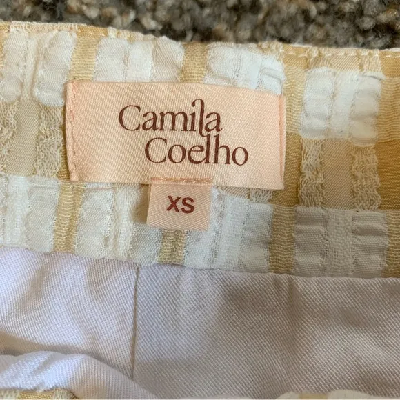 Camila Coelho Silvio Tan Check Shorts Size XS