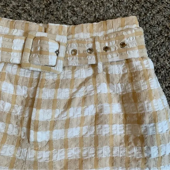 Camila Coelho Silvio Tan Check Shorts Size XS
