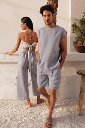 Cancun Shirt - Man & Rome Shorts - Man (Dusk Blue)