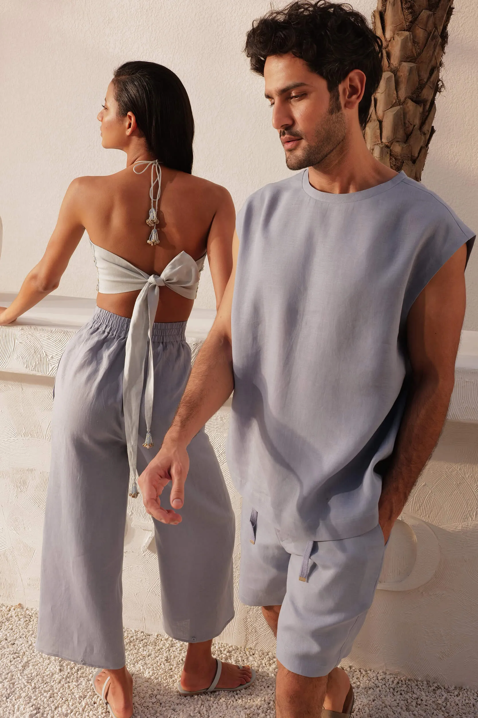 Cancun Shirt - Man & Rome Shorts - Man (Dusk Blue)