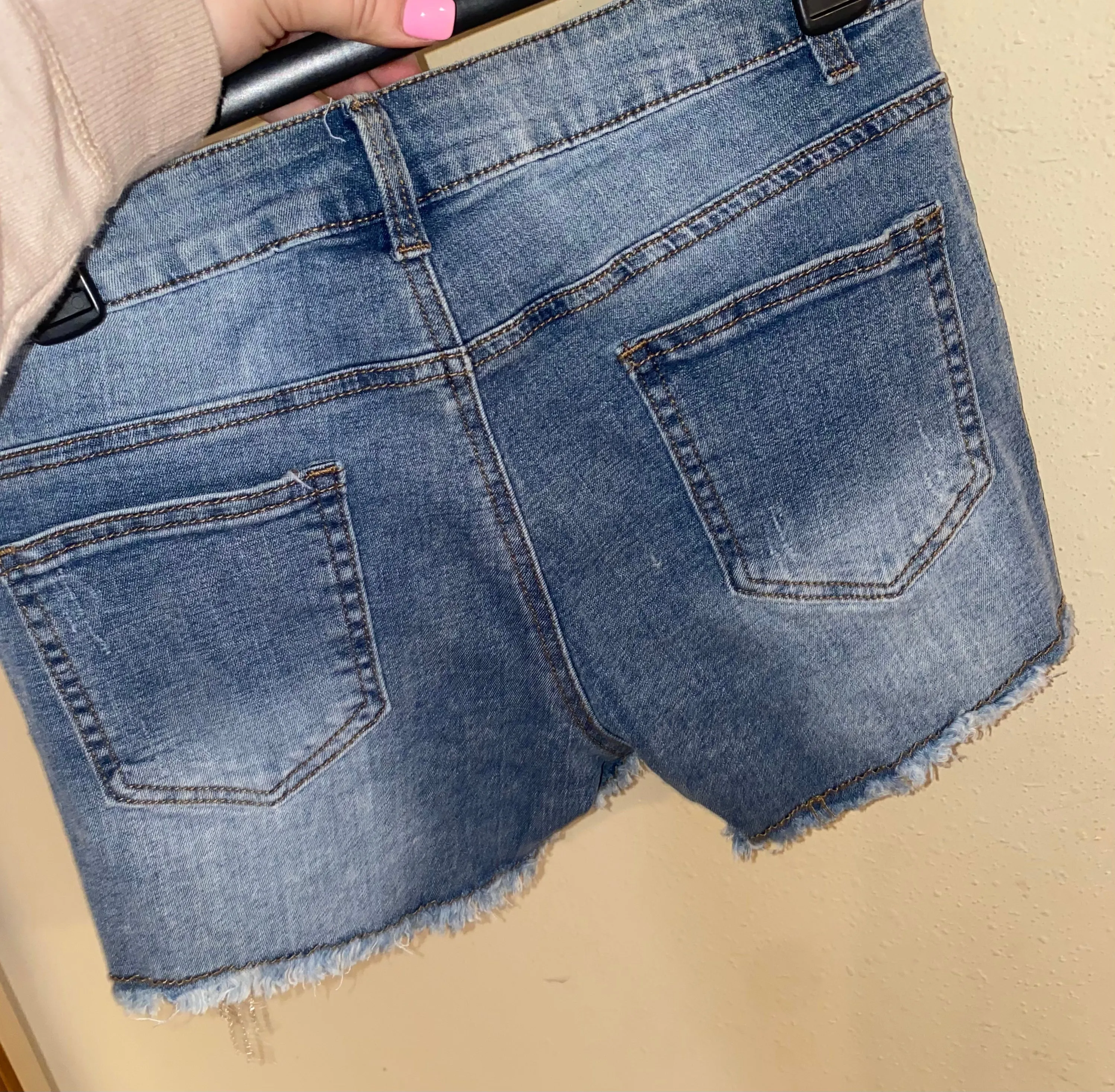 Carrie Rhinestone Fringe Denim Shorts