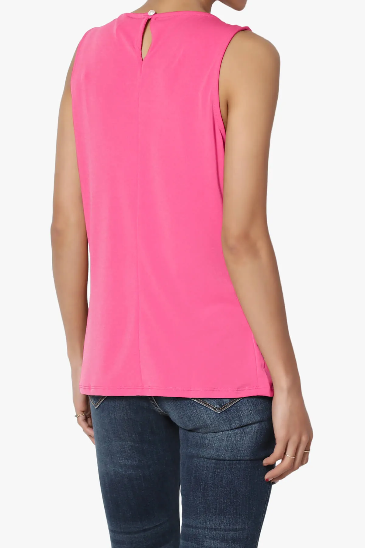 Chaffee Pleat Neck Tank Top PLUS