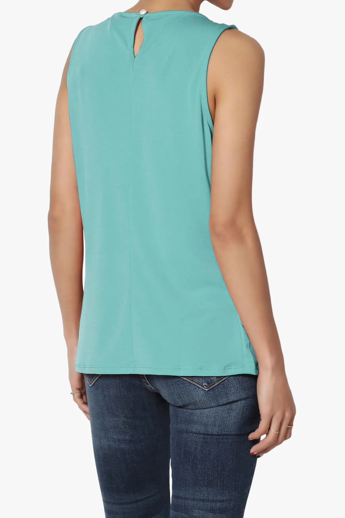 Chaffee Pleat Neck Tank Top PLUS