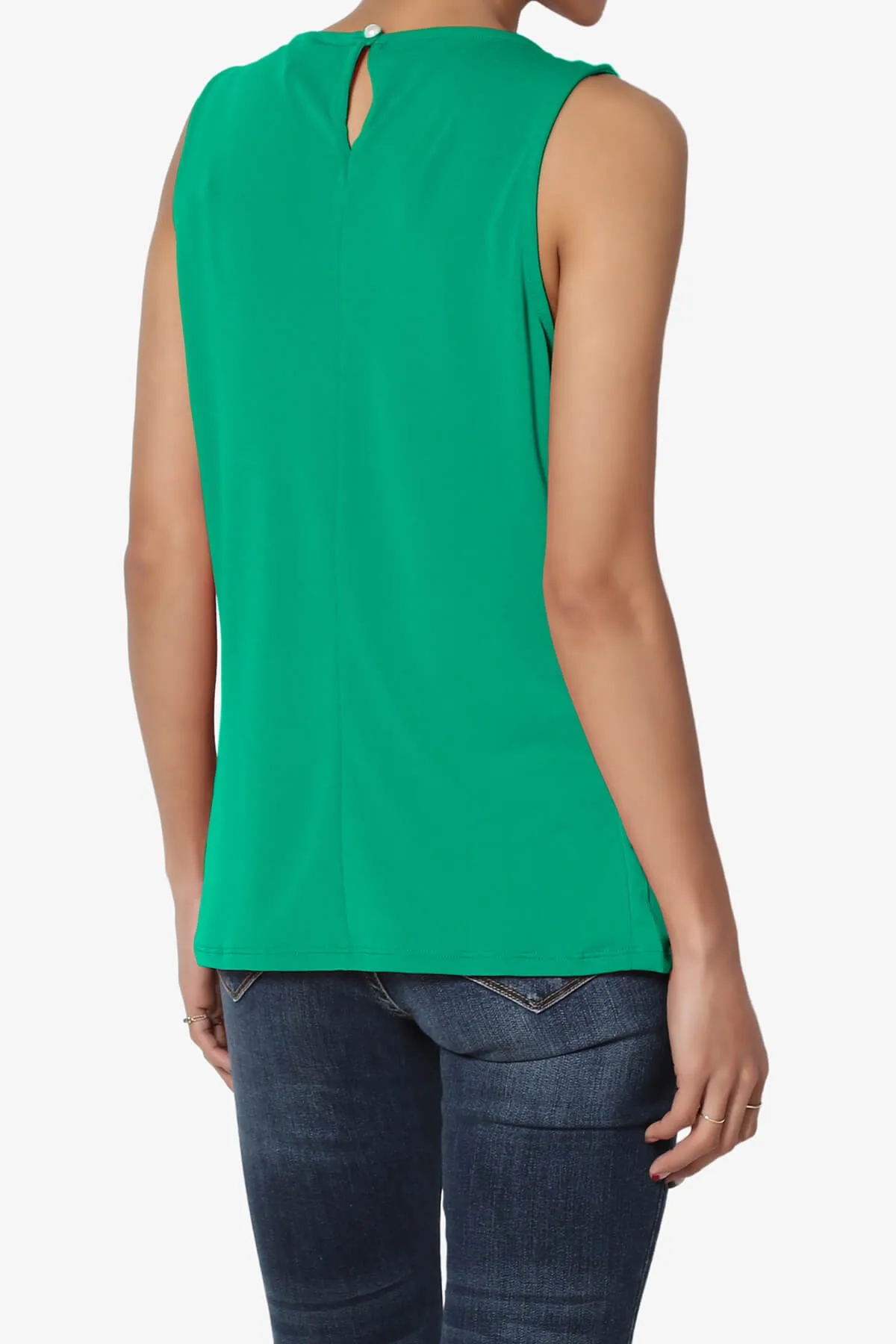 Chaffee Pleat Neck Tank Top PLUS