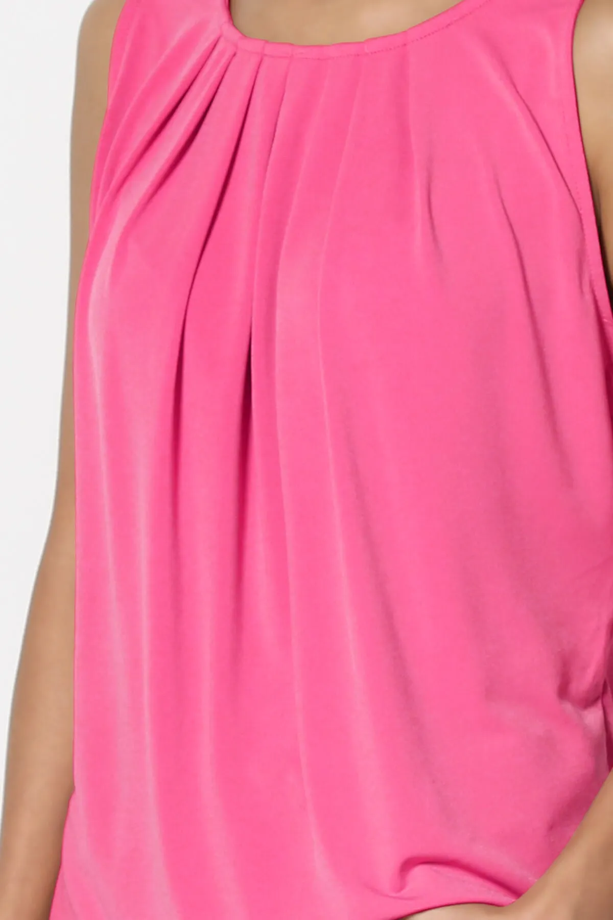 Chaffee Pleat Neck Tank Top PLUS