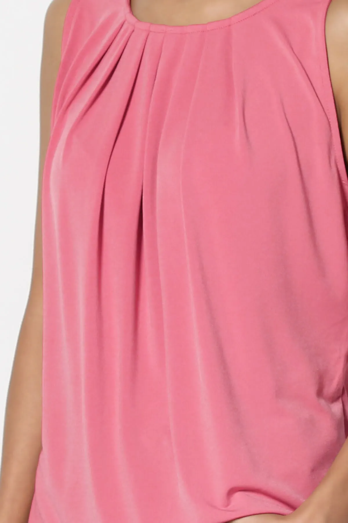 Chaffee Pleat Neck Tank Top PLUS