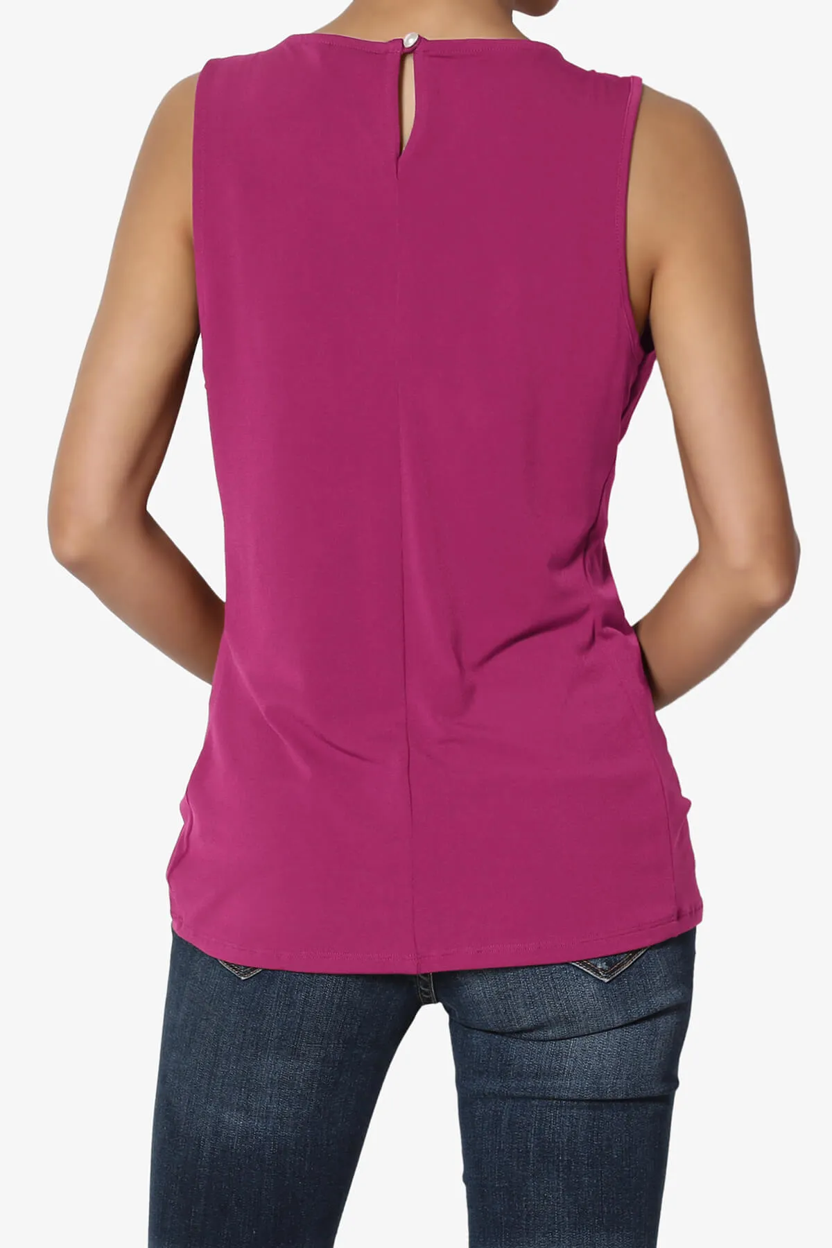Chaffee Pleat Neck Tank Top PLUS