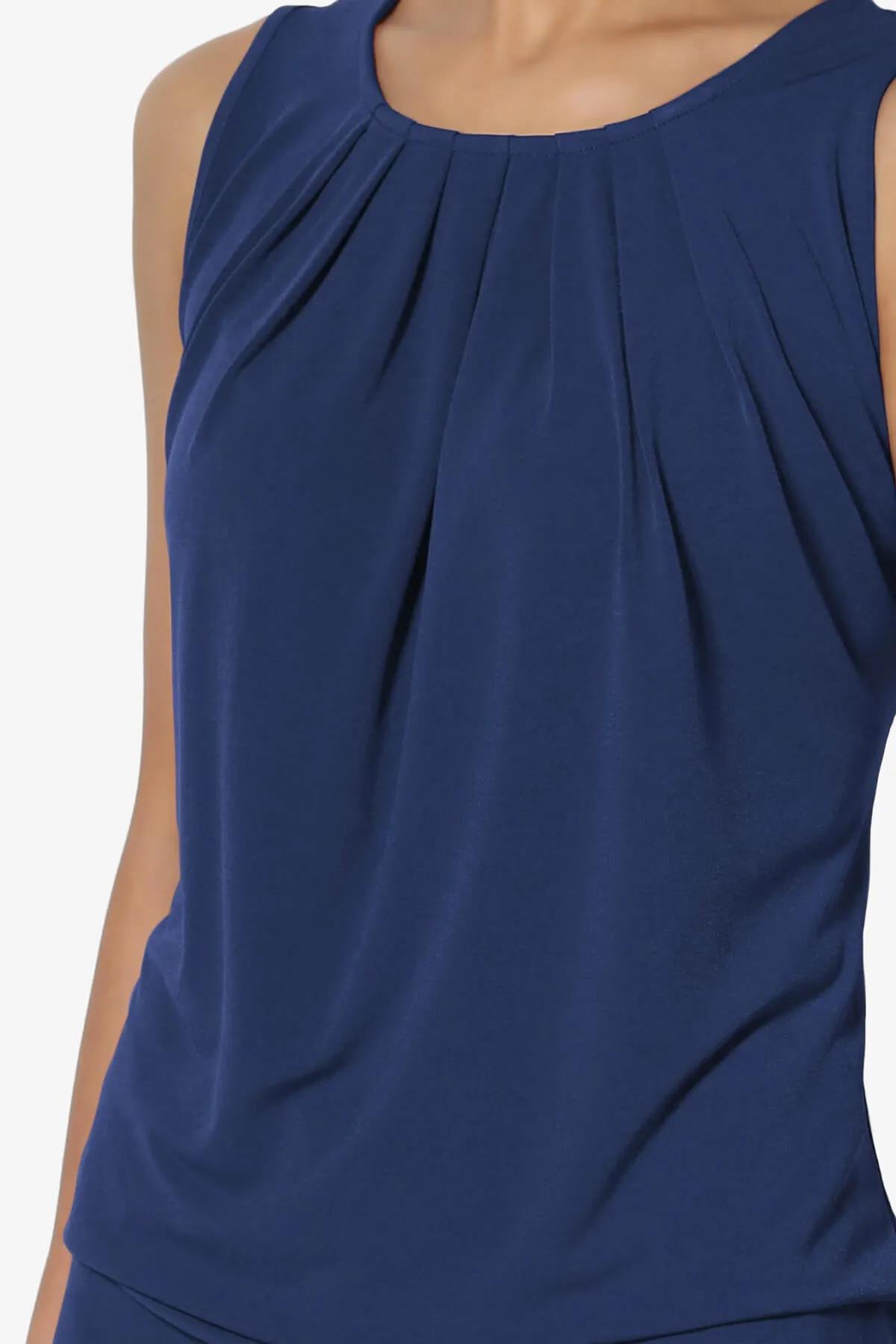Chaffee Pleat Neck Tank Top PLUS