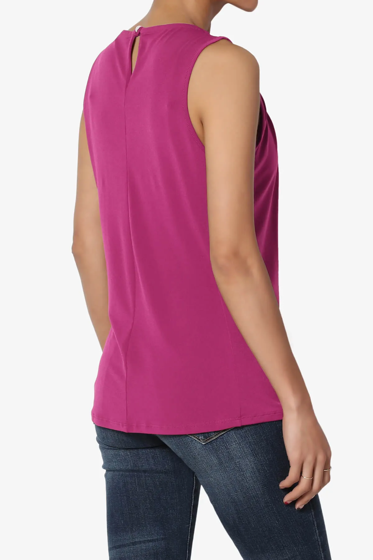 Chaffee Pleat Neck Tank Top PLUS