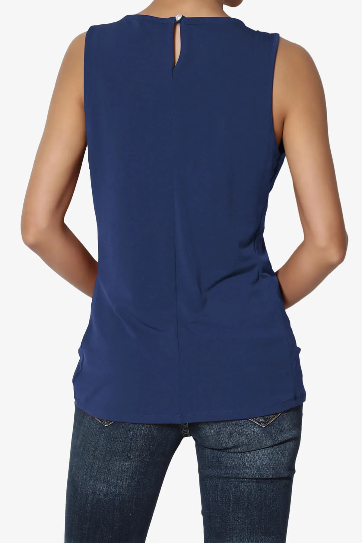 Chaffee Pleat Neck Tank Top PLUS
