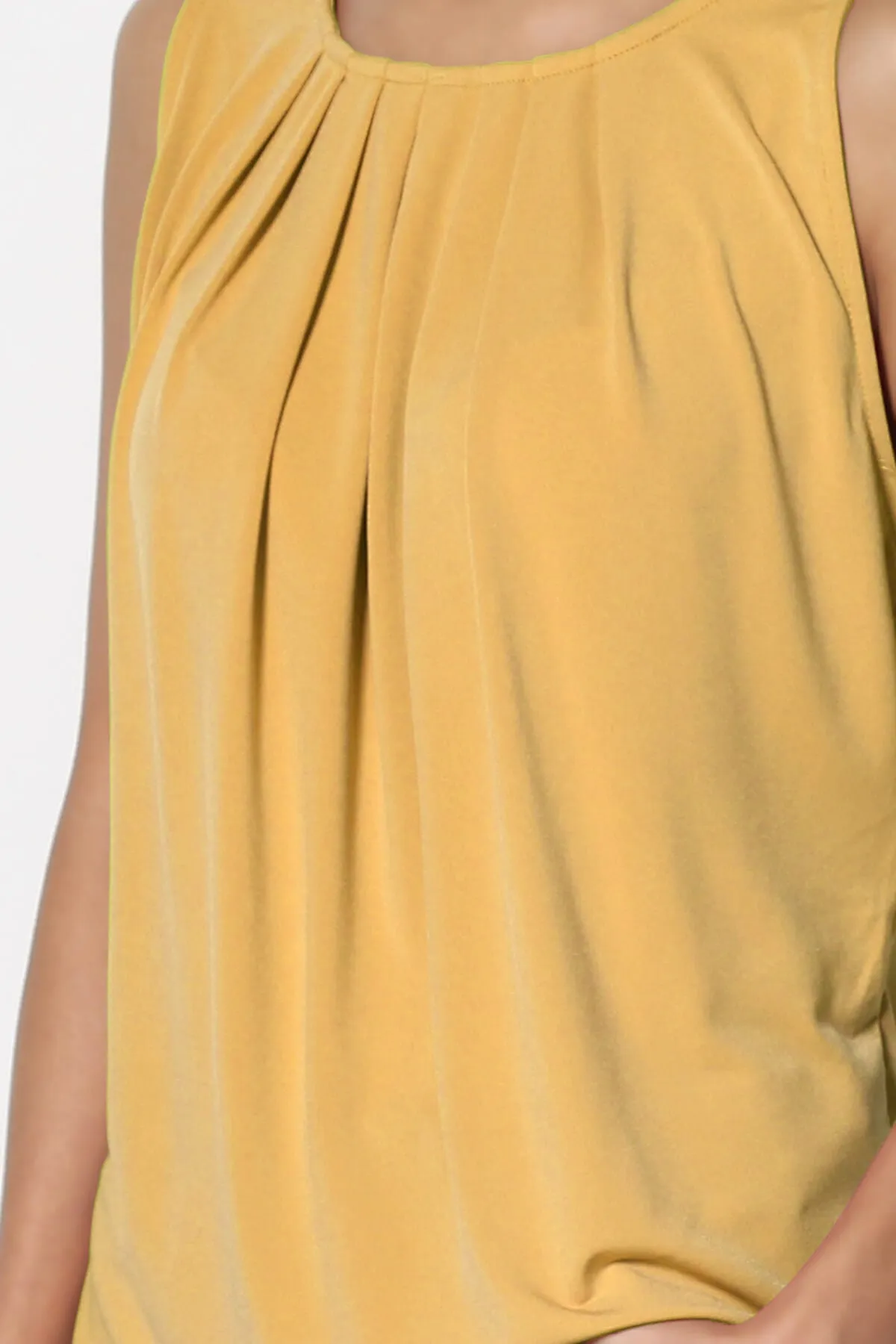 Chaffee Pleat Neck Tank Top PLUS